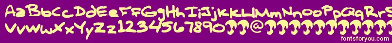 OpnTComplanaZ-Schriftart – Gelbe Schriften auf violettem Hintergrund