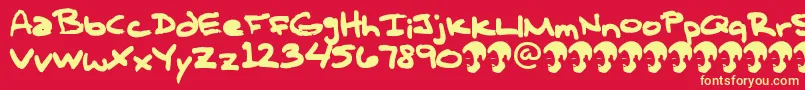 OpnTComplanaZ Font – Yellow Fonts on Red Background