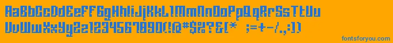 Bmcorrode-Schriftart – Blaue Schriften auf orangefarbenem Hintergrund