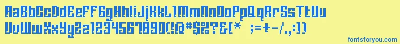 Bmcorrode Font – Blue Fonts on Yellow Background