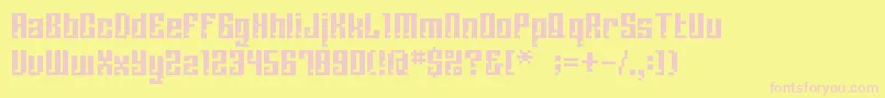 Bmcorrode Font – Pink Fonts on Yellow Background