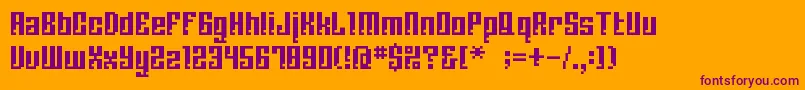 Bmcorrode-Schriftart – Violette Schriften auf orangefarbenem Hintergrund