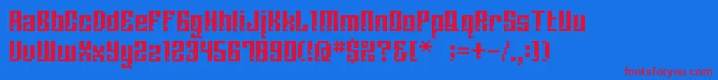 Bmcorrode Font – Red Fonts on Blue Background