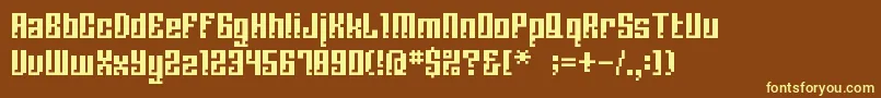 Bmcorrode-fontti – keltaiset fontit ruskealla taustalla