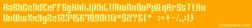 Bmcorrode Font – Yellow Fonts on Orange Background