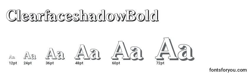 ClearfaceshadowBold Font Sizes