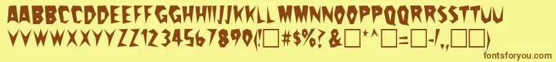 Cactuspe Font – Brown Fonts on Yellow Background