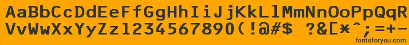 F25BankPrinter Font – Black Fonts on Orange Background