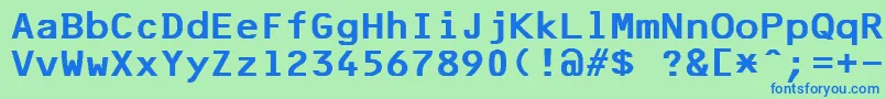 F25BankPrinter Font – Blue Fonts on Green Background