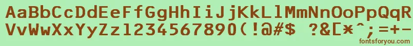 F25BankPrinter Font – Brown Fonts on Green Background