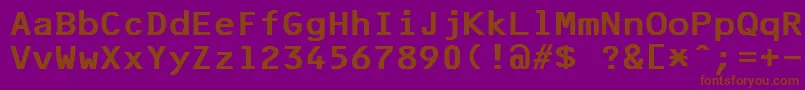 F25BankPrinter Font – Brown Fonts on Purple Background