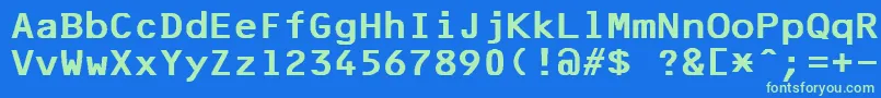 F25BankPrinter Font – Green Fonts on Blue Background