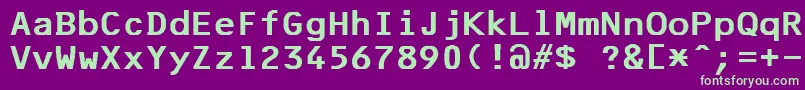 F25BankPrinter Font – Green Fonts on Purple Background