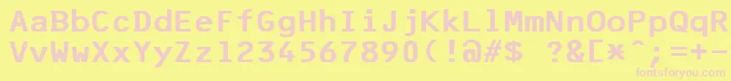 F25BankPrinter Font – Pink Fonts on Yellow Background