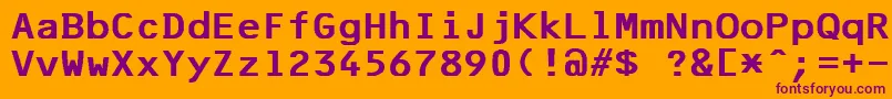 F25BankPrinter Font – Purple Fonts on Orange Background