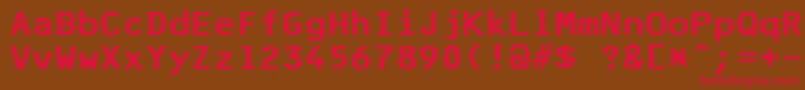 F25BankPrinter Font – Red Fonts on Brown Background