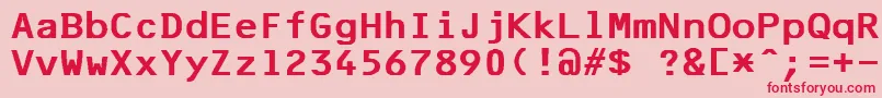 F25BankPrinter Font – Red Fonts on Pink Background