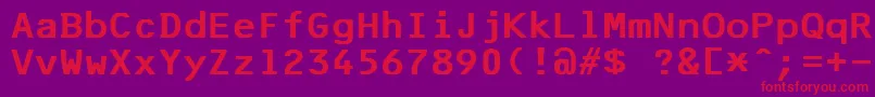 F25BankPrinter Font – Red Fonts on Purple Background