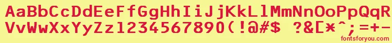 F25BankPrinter Font – Red Fonts on Yellow Background