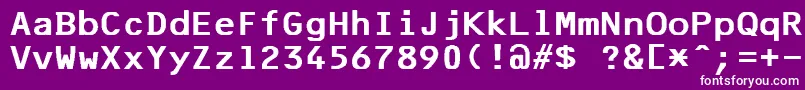 フォントF25BankPrinter – 紫の背景に白い文字