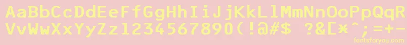 F25BankPrinter Font – Yellow Fonts on Pink Background