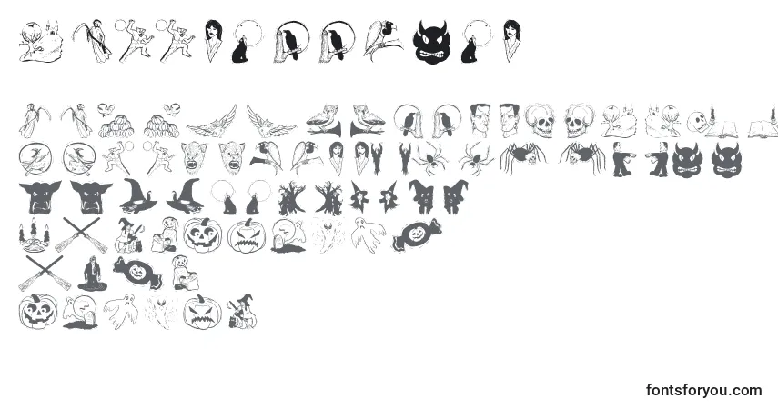 A fonte Halloweentwo – alfabeto, números, caracteres especiais