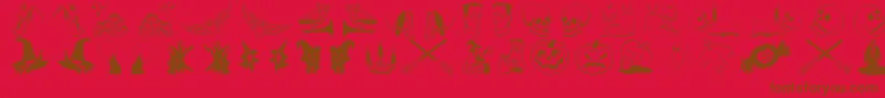 Halloweentwo Font – Brown Fonts on Red Background