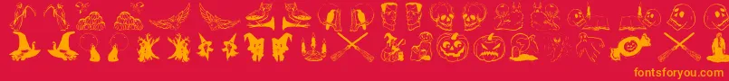 Halloweentwo Font – Orange Fonts on Red Background