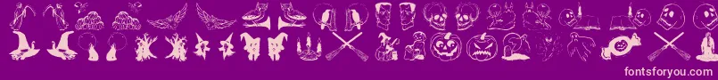 Lisätietoja Halloweentwo-fontista Halloweentwo-fontti – vaaleanpunaiset fontit violetilla taustalla