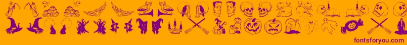 More about Halloweentwo Font Halloweentwo Font – Purple Fonts on Orange Background