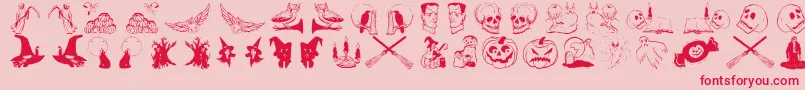 Halloweentwo Font – Red Fonts on Pink Background
