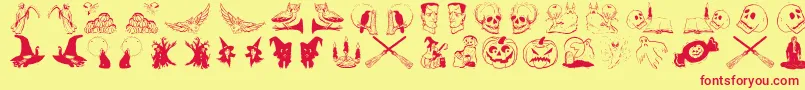 More about Halloweentwo Font Halloweentwo Font – Red Fonts on Yellow Background