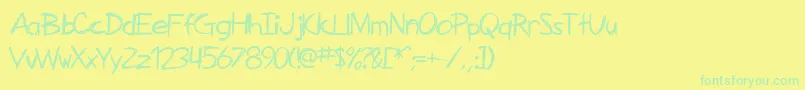SfZimmerman Font – Green Fonts on Yellow Background