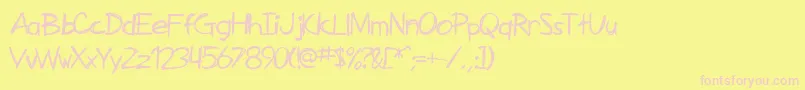 Шрифт SfZimmerman – розовые шрифты на жёлтом фоне