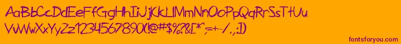 SfZimmerman Font – Purple Fonts on Orange Background