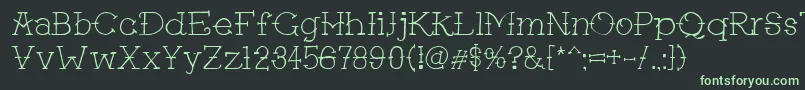 フォントTattgf – 黒い背景に緑の文字