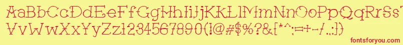 Tattgf Font – Red Fonts on Yellow Background