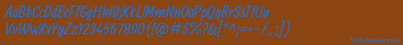 AllanRegular Font – Blue Fonts on Brown Background