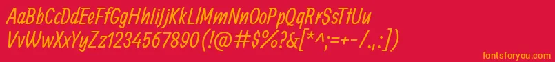 AllanRegular Font – Orange Fonts on Red Background