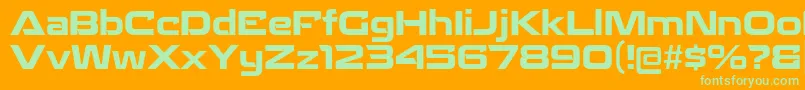 フォントRechargeBd – オレンジの背景に緑のフォント