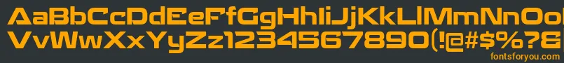 フォントRechargeBd – 黒い背景にオレンジの文字
