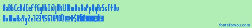 HighwayBlockSans Font – Blue Fonts on Green Background