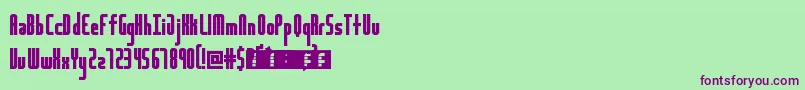 HighwayBlockSans Font – Purple Fonts on Green Background