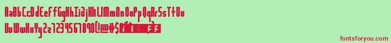 HighwayBlockSans Font – Red Fonts on Green Background