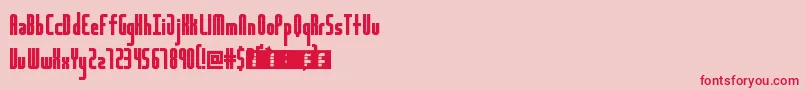 HighwayBlockSans Font – Red Fonts on Pink Background