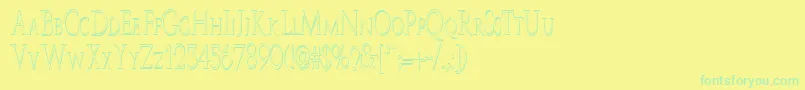 Fonte JwBrass – fontes verdes em um fundo amarelo