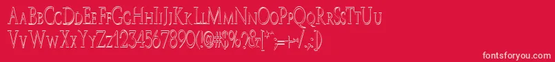 JwBrass Font – Pink Fonts on Red Background