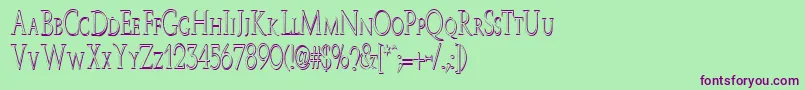 JwBrass Font – Purple Fonts on Green Background