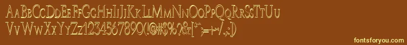 JwBrass-Schriftart – Gelbe Schriften auf braunem Hintergrund