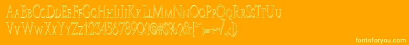 Czcionka JwBrass – żółte czcionki na pomarańczowym tle